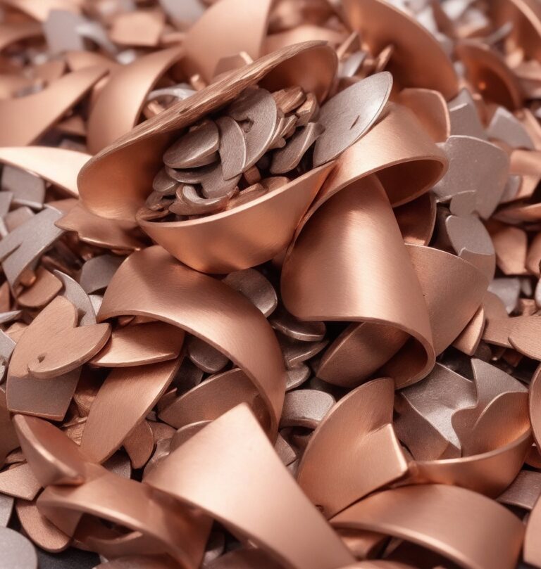 Aluminium and copper metal shavings