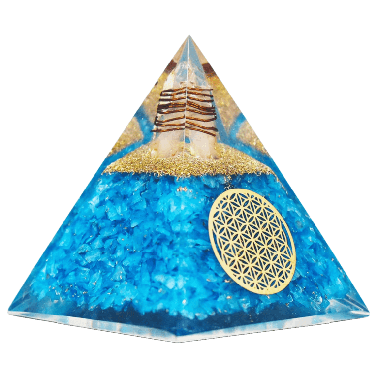 Aquamarine orgone pyramid