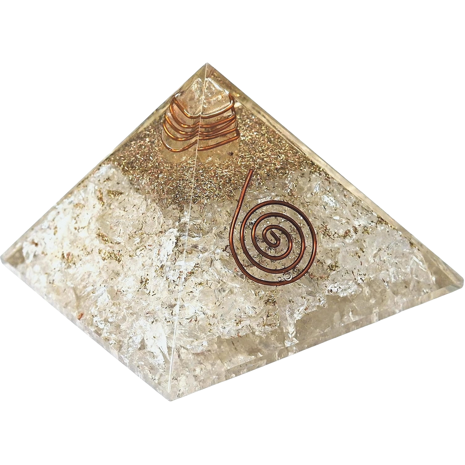 Clear quartz orgone pyramid