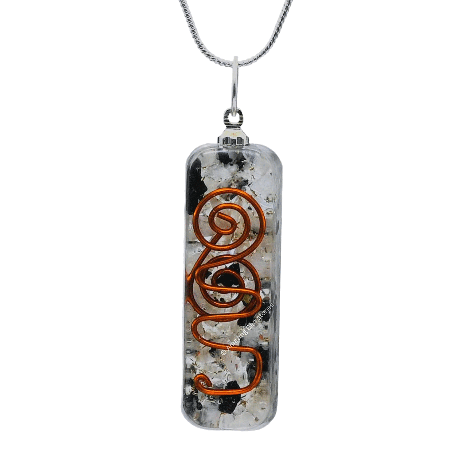 Rainbow moonstone orgone necklace