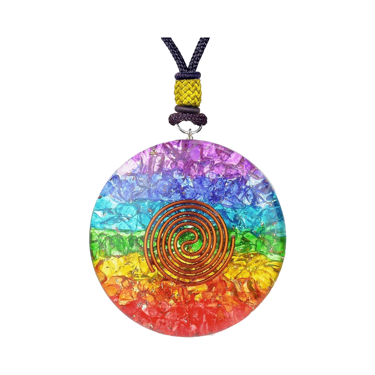 7 chakra orgone pendant