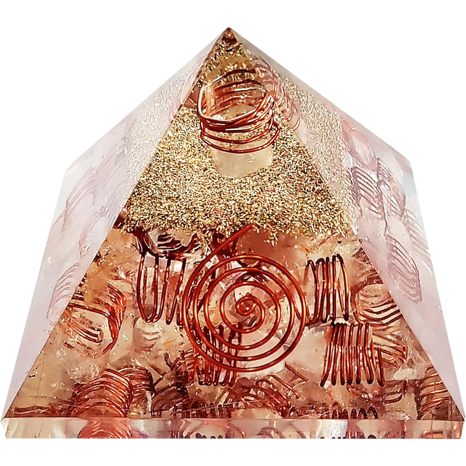 Orgonite pyramids with copper