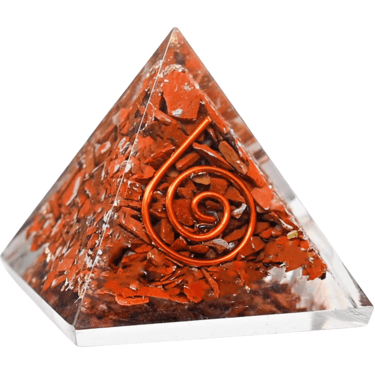 Red jasper orgone pyramid