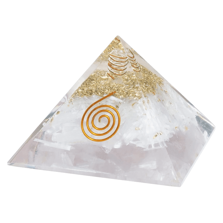 Selenite orgonite pyramid