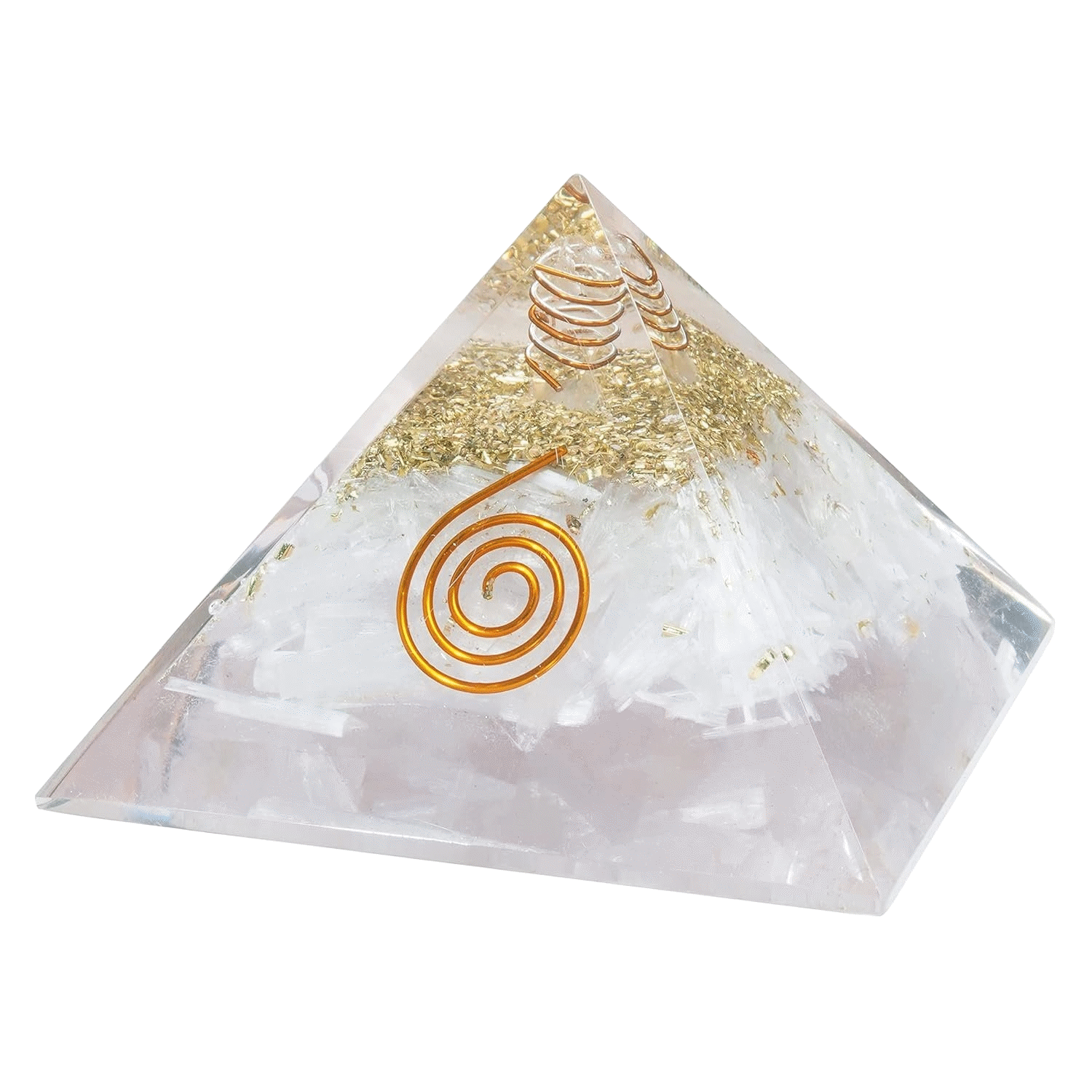 Selenite orgonite pyramid