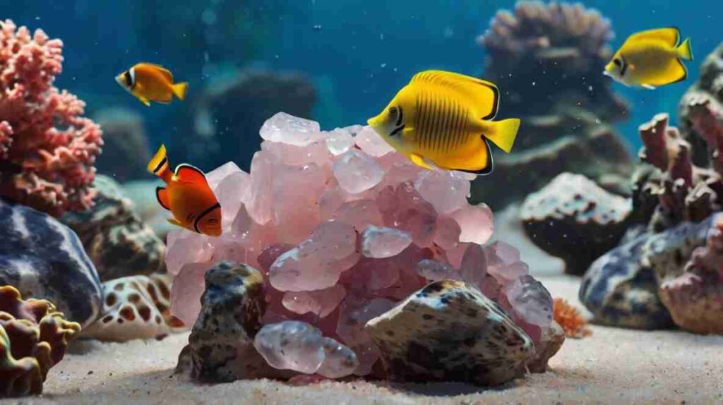 Aquarium with rose quartz