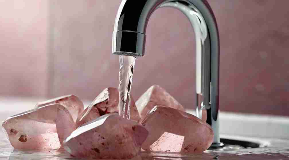 Cleaning rose quartz with water