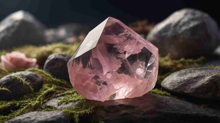 Beautiful rose quartz crystal