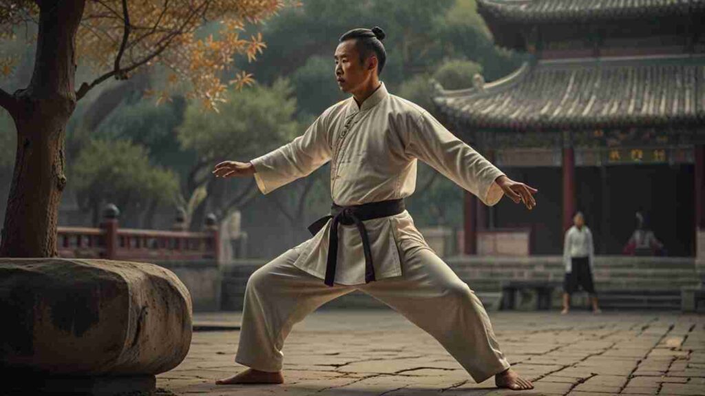 Chinese man practicing Tai-Chi three hundred years ago.