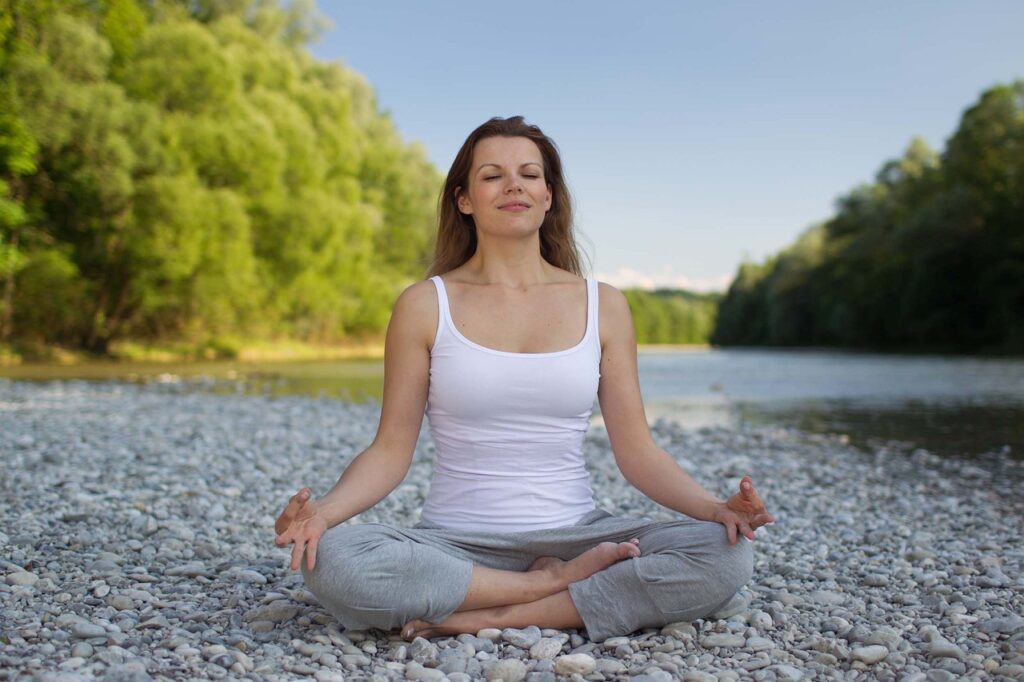 Woman meditating